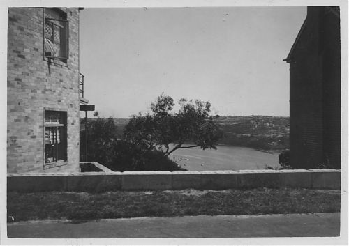 View to west over front wall of 4 Ryrie Street to Quakers Hat Bay and Northbridge beyond.